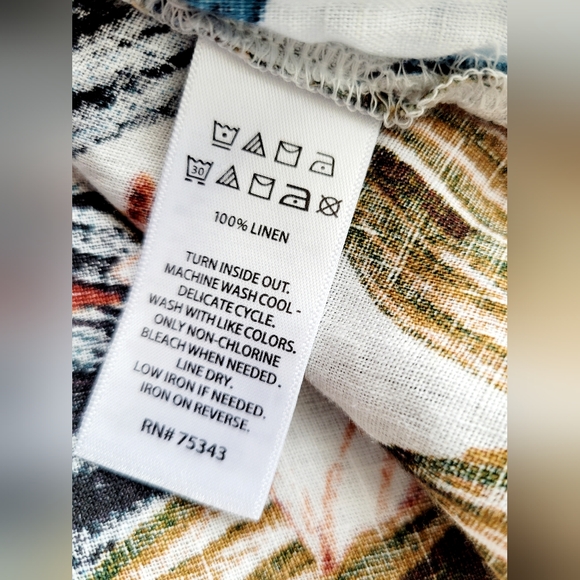 C&C California Women's 100% Linen Tropical Blouse Flowy Oversize 3XL - Picture 12 of 16